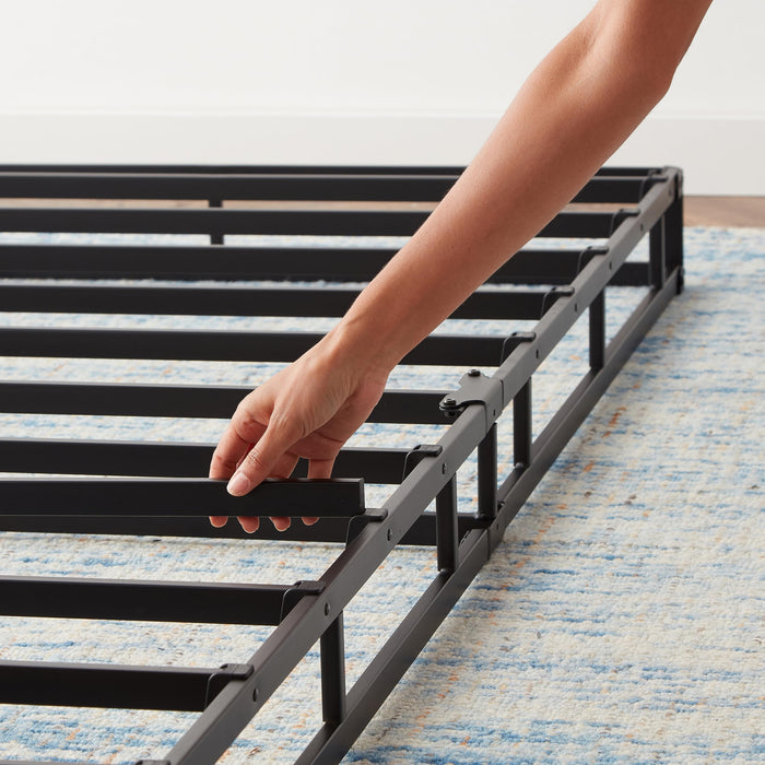 Amazon Basics Smart Box Spring Bed Base, 5-Inch Height Mattress Foundation, Tool-Free Easy Assembly, Twin, 74"L x 38"W x 5"H, White - open_box