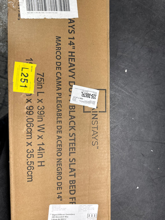 Mainstays Twin 14 Heavy Duty Steel Slat Platform Bed Frame with Storage Space Under Frame, No Box Sp - open_box