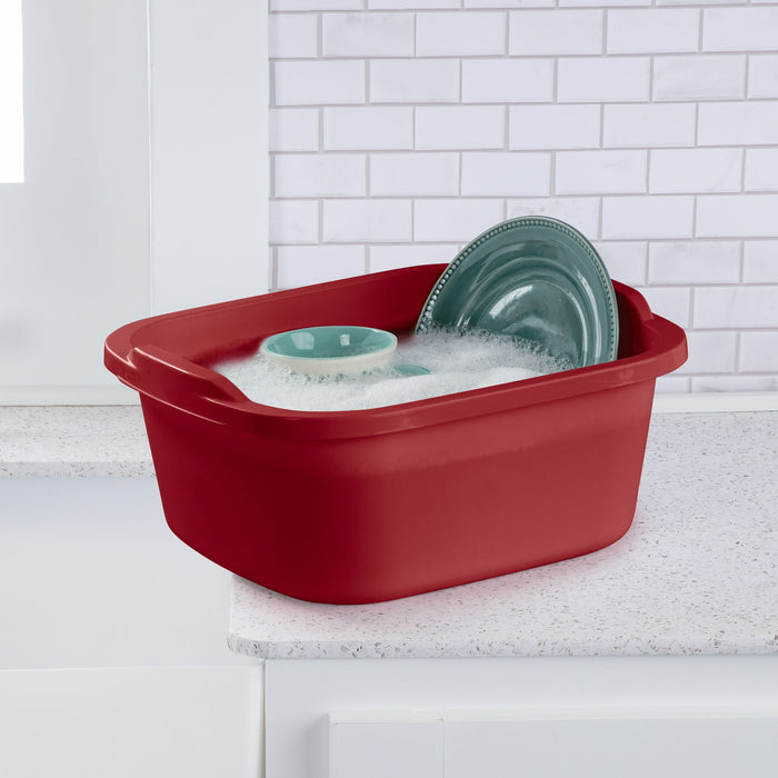 1 PACK ONLY Sterilite 12 Qt. Dishpan, Multi-Purpose Plastic Wash Tub, Kitchen, Sink, Red - new