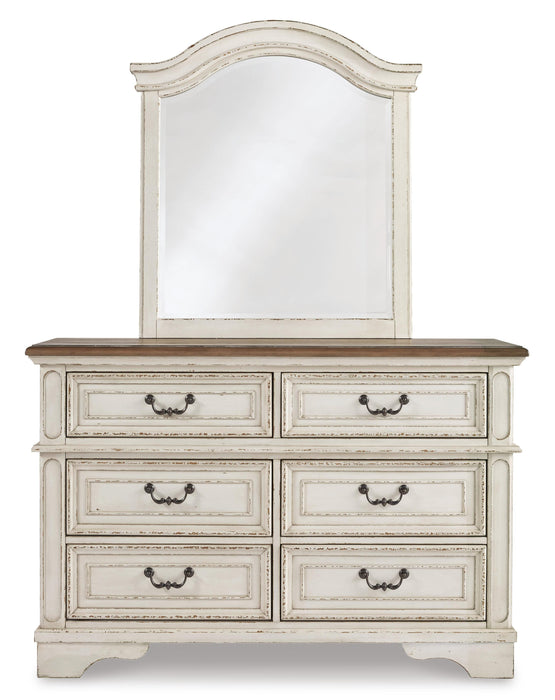 Realyn Chipped White Realyn Dresser and Mirror