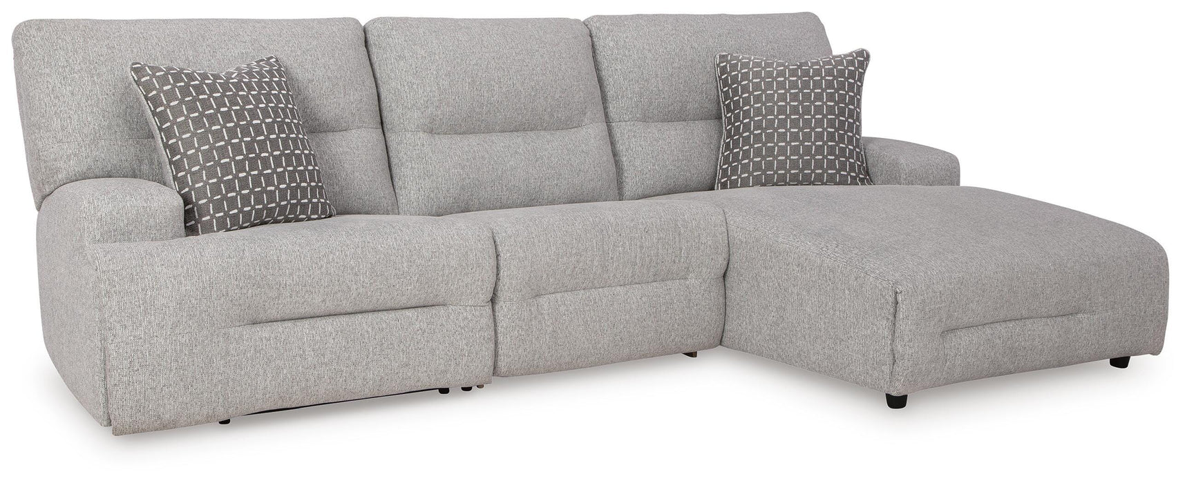 Acklen Place Pewter Acklen Place 3-Piece Power Reclining Sectional