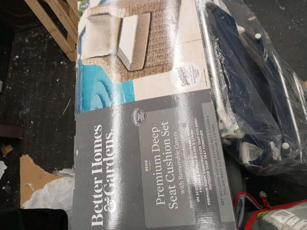 Better Homes & Gardens Beige Outdoor 24" x 24" 2 Piece Deep Seat Cushion Set - open_box