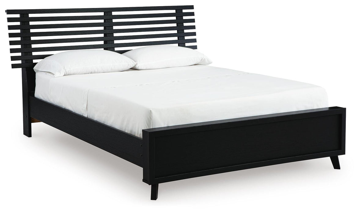 Danziar Black Danziar Queen Slat Panel Bed