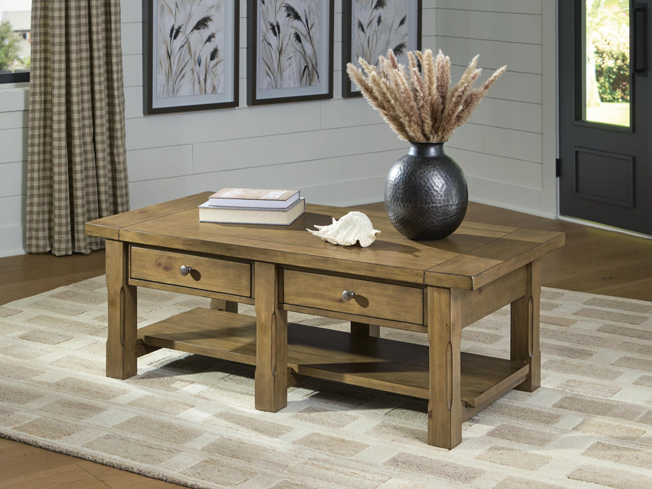 Vandenmore Medium Brown Rectangular Cocktail Table