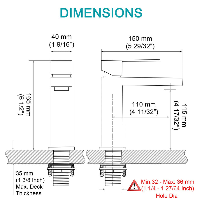 TNOMS Single Handle Bathroom Sink Faucet Square Basin Faucet Modern Lavatory Vessel Faucet for 1 Hole,Deck Mounted,Chrome Stainless Steel - open_box