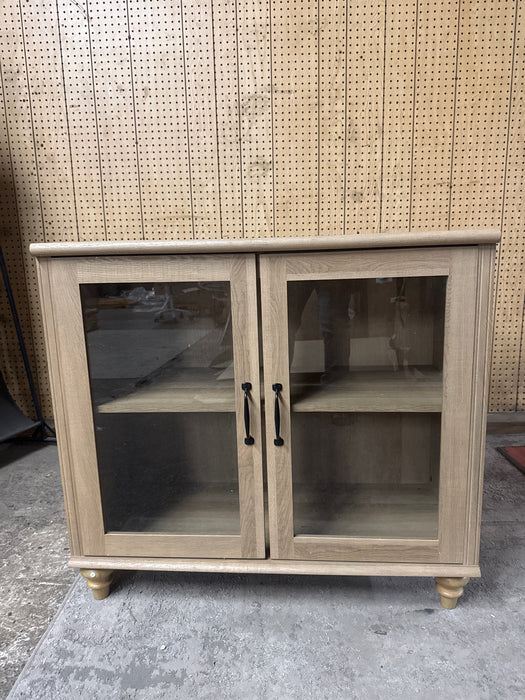 WAMAPT Sideboard Buffet Cabinets with Glass Door and Adjustable Shelf, Oak 34 inch - new