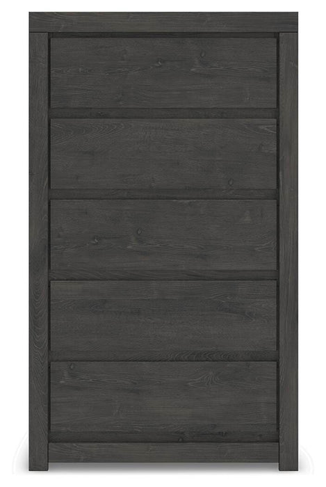 Parlayon Charcoal Five Drawer Chest