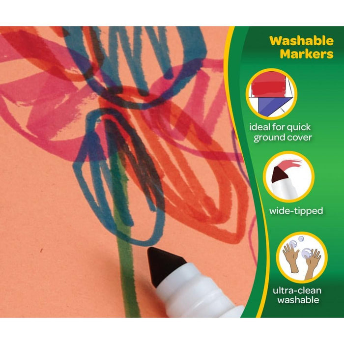 Crayola Ultra-Clean Washable Broad Line Markers, 10 Ct, School Supplies, Classroom Supplies for Teachers - new