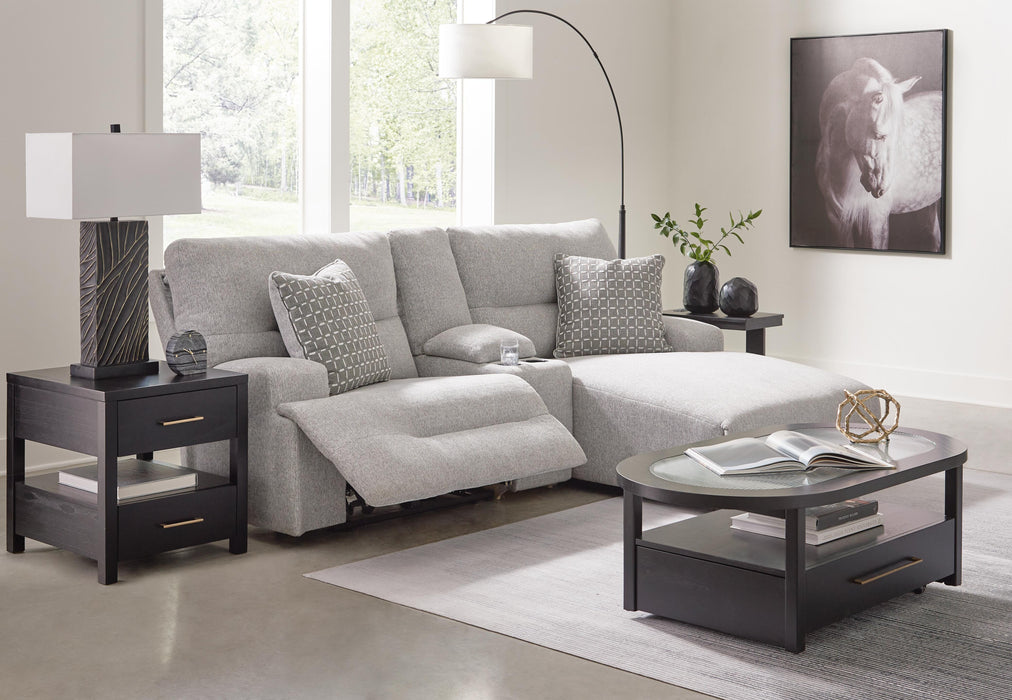 Acklen Place Pewter Acklen Place 3-Piece Power Reclining Sectional Sofa with Chaise