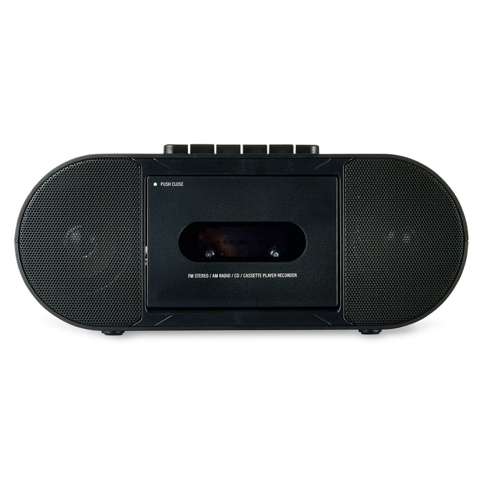 onn. Portable Bluetooth CD/Cassette Boombox with AM/FM Radio, Black - new