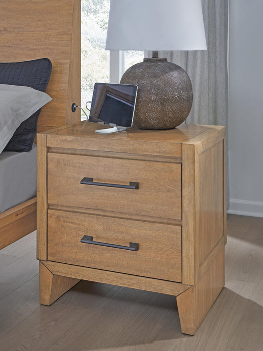 Sherbana Light Brown Two Drawer Night Stand
