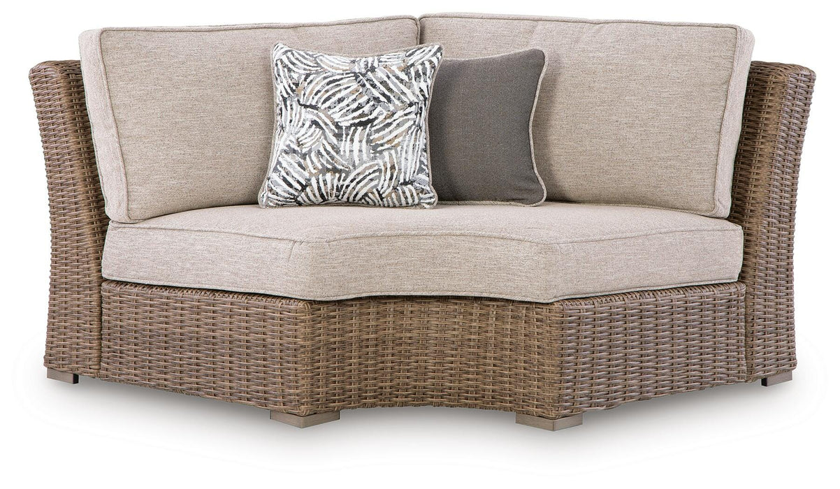 Revare Beach Beige Curved Corner Chair w/Cushion