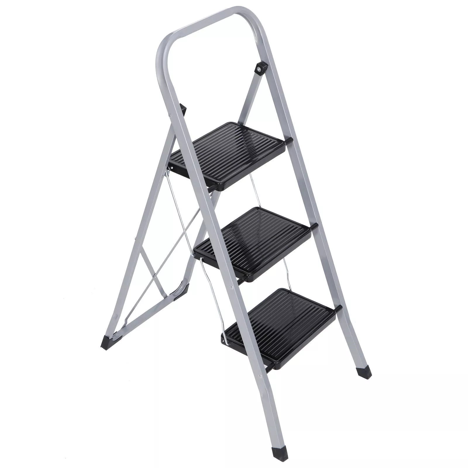 3 Step Ladder Folding Step Stool Safety Tread for Home Use 300Lb Load Anti-Slip - display_model