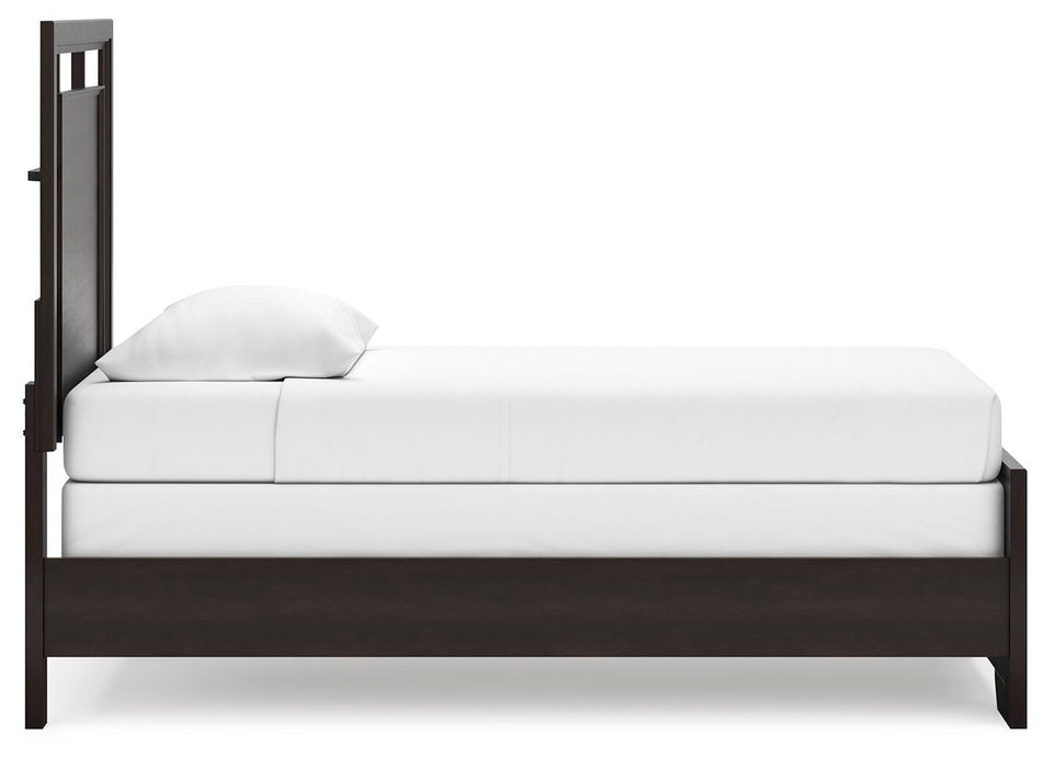 Covetown Dark Brown Covetown Twin Panel Bed