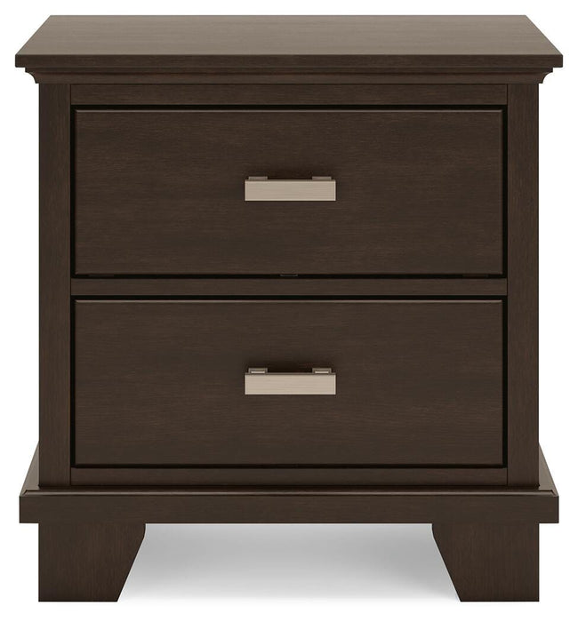 Covetown Dark Brown Two Drawer Night Stand