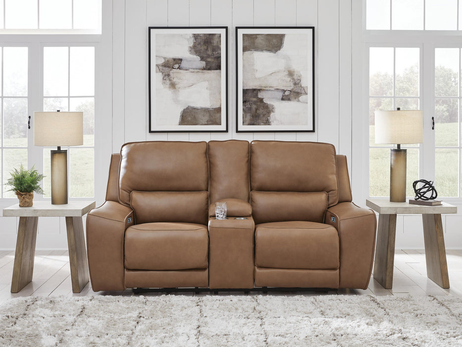 Silverbrooke Caramel PWR REC Loveseat/CON/ADJ HDRST