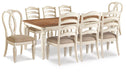 Realyn Chipped White Realyn Dining Table and 8 Chairs