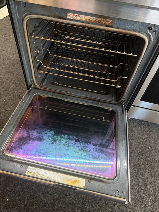 JennAir  30 Inch Slide-In Dual Fuel Range with 4 Sealed Burners, 6.2 cu. ft. Oven Capacity, Continuous Grates, Self-Clean Mode, Downdraft Ventilation, and True Convection: Stainless Steel - used_good