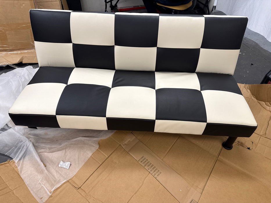 Convertible Futon Sofa Bed Leather Loveseat Adjustable Sleeper Sofa Couch for Living Room Small Apartment,White - new