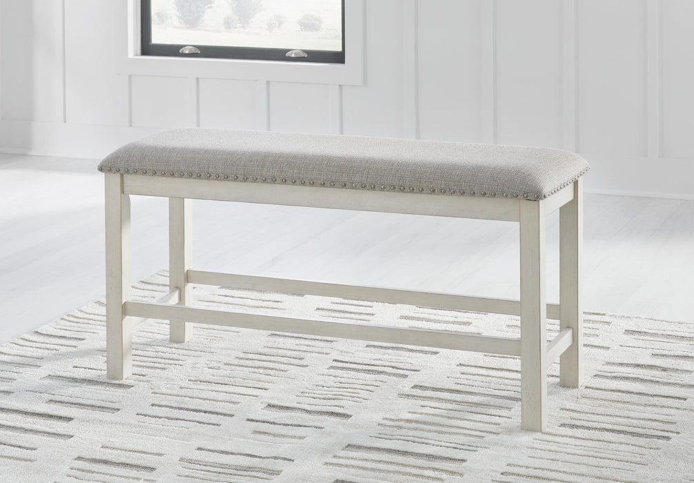 Robbinsdale Antique White DBL Counter UPH Bench (1/CN)