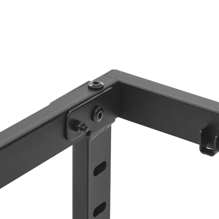 Mainstays Twin 14" Heavy Duty Steel Slat Platform Bed Frame with Storage Space Under Frame, No Box Spring Required, Black - open_box