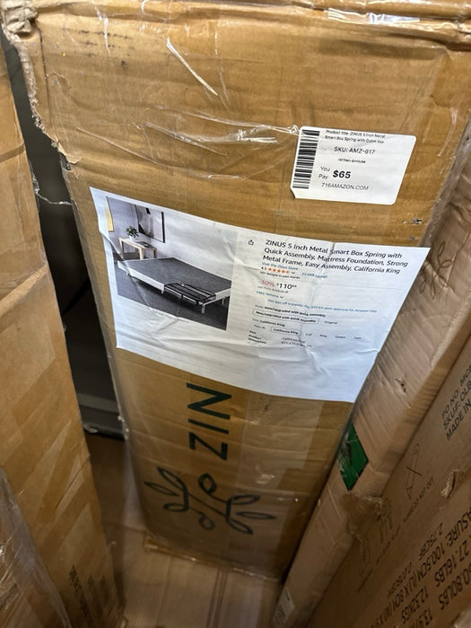 ZINUS 5 Inch Metal Smart Box Spring with Quick Assembly, Mattress Foundation, Strong Metal Frame, Easy Assembly, California King - open_box