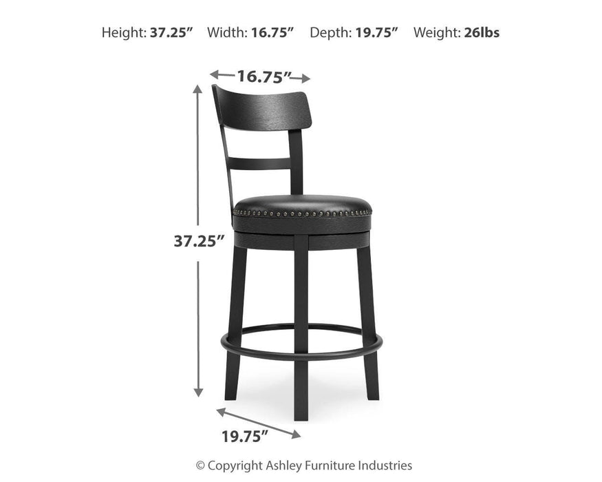 Valebeck Black Valebeck Counter Height Bar Stool