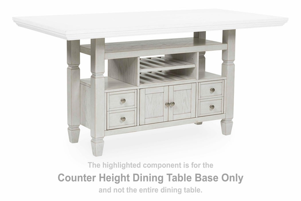 Robbinsdale Antique White RECT DRM Counter Table Base