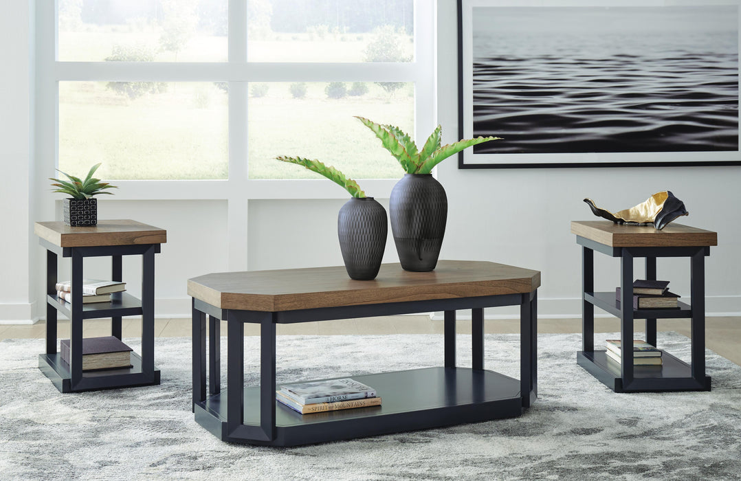 Landocken Brown/Blue Occasional Table Set (3/CN)