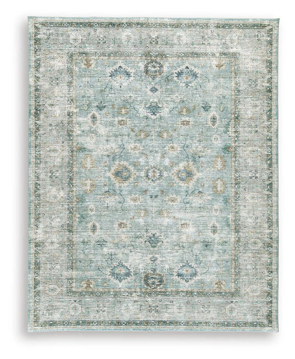 Ladstoney Teal/Beige/Ochre Memory Foam Large Rug