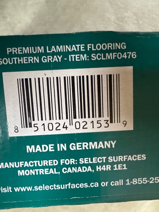 Select Surfaces Southern Grey Spill Defense Laminate Flooring 12.34 sq. ft. per box - new