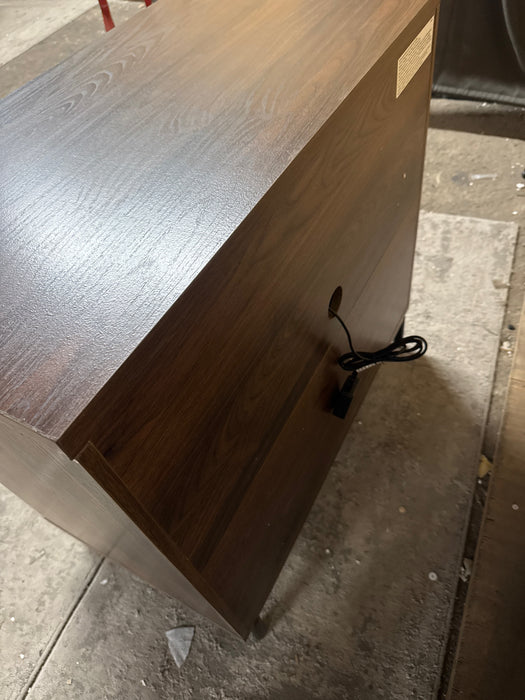 Better Homes & Gardens Wyatt Geo 2-Drawer Nightstand with USB, Walnut Finish - new