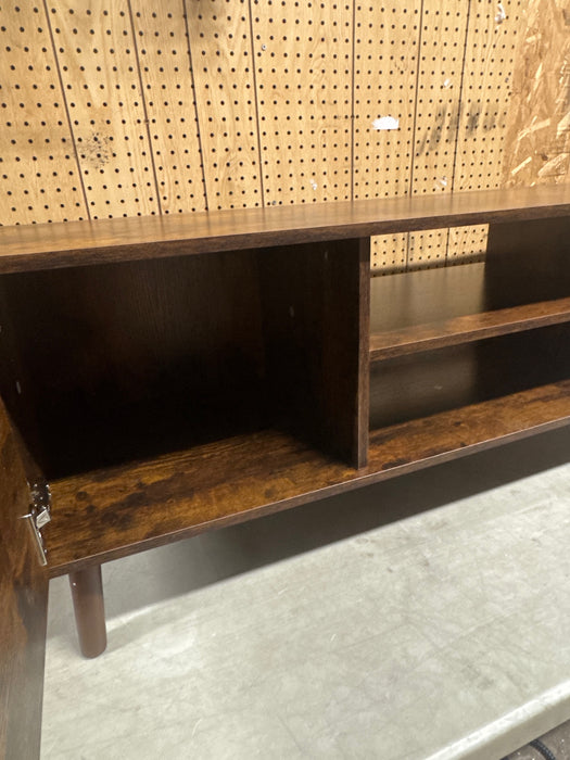 Simenmax TV Stand for 55 60 inch TV, Modern Mid Century Entertainment Center with Storage, Brown - new