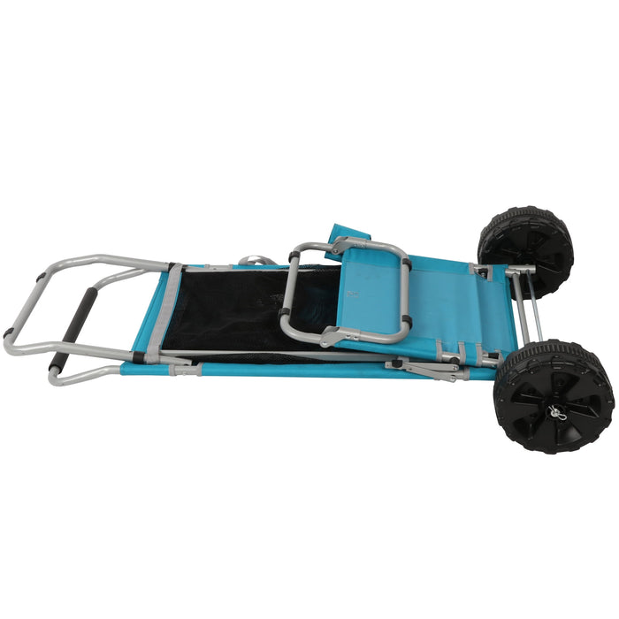 Ozark Trail Sand Island Convertible Beach Cart, Blue, Outdoor Camping Wagon, Adult, Steel Tubing, 43.5in Height - open_box