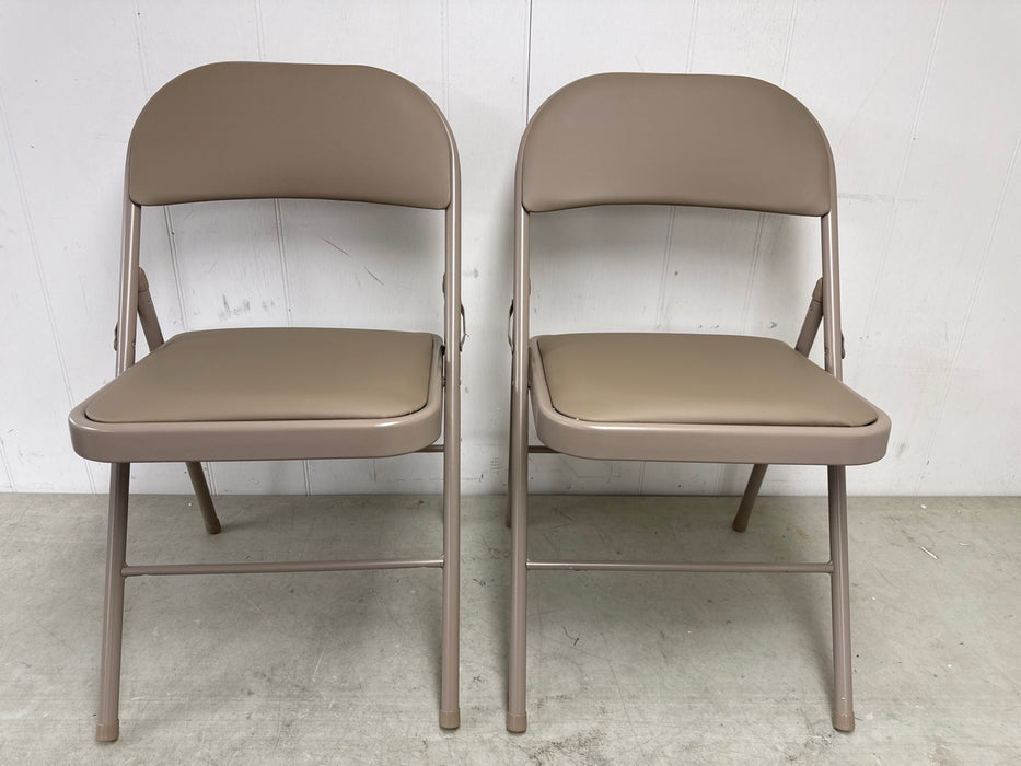 Set of 2 MyDepot Folding Chair with Leather Cushions and Sturdy Metal, for Indoor and Outdoor - new