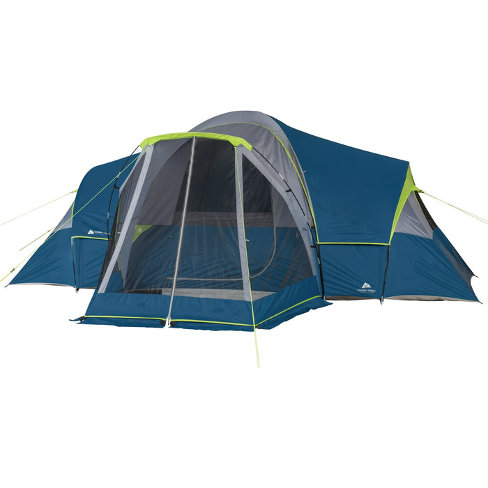 Ozark Trail 10-Person Dome Tent with Screen Porch – 3-Room Family Camping Tent with Weather Protection - used_good