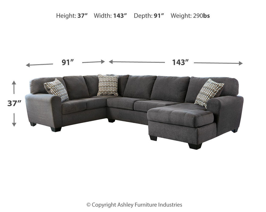 Ambee Slate Ambee 3-Piece Sectional with Chaise