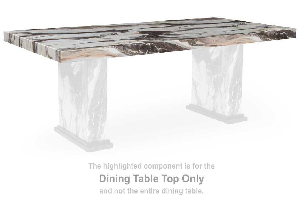 Jazmore Dark Brown/Beige RECT Dining Room Table Top