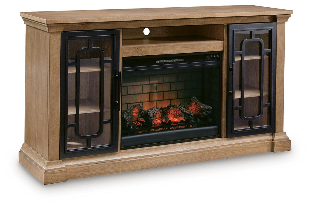 Wittenmyer Natural/Black Wittenmyer 72" TV Stand with Electric Fireplace