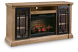 Wittenmyer Natural/Black Wittenmyer 72" TV Stand with Electric Fireplace