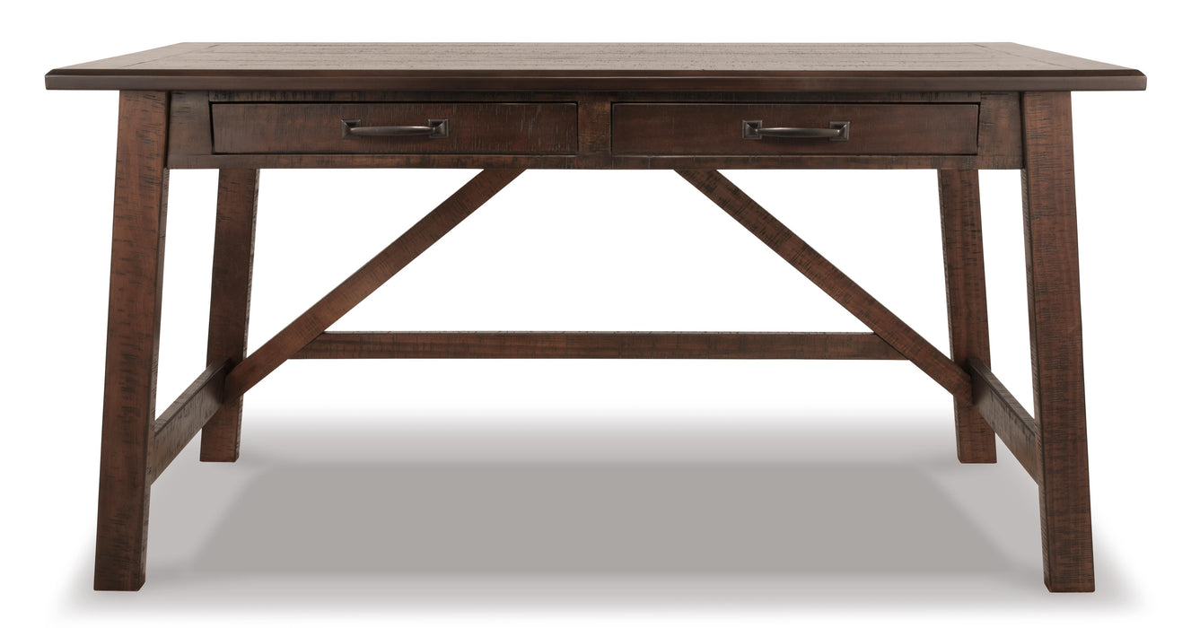 Baldridge Rustic Brown Home Office Large Leg Desk