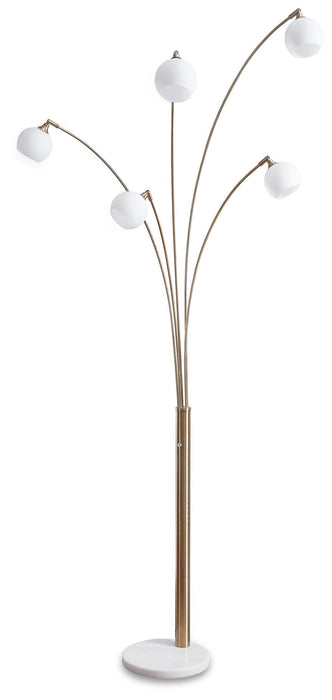 Taliya Champagne/White Metal Arc Lamp (1/CN)