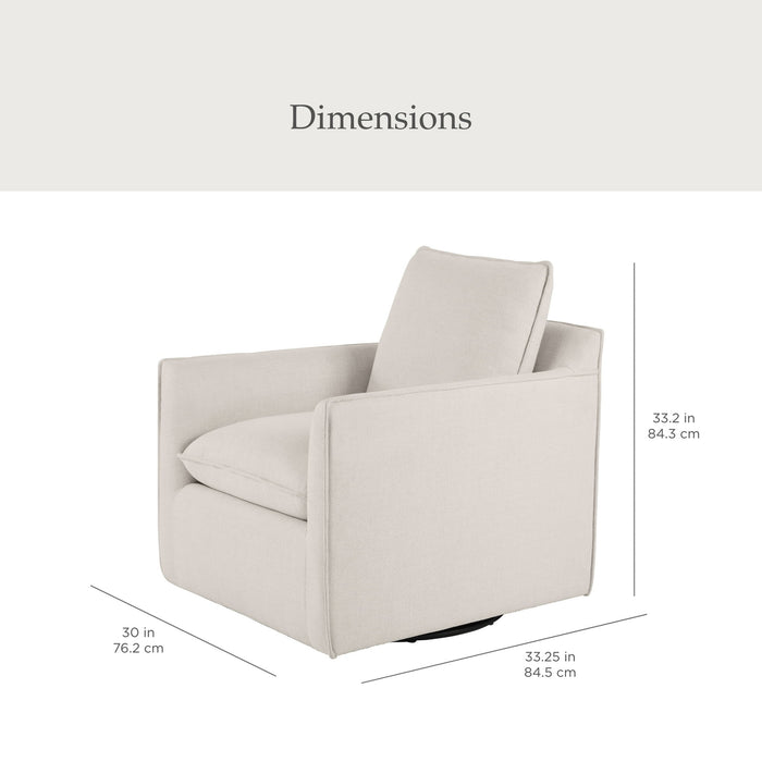 My Texas House Briar Swivel Accent Chair, Cream Linen - new