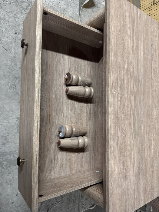 My Texas House Monroe 3 Drawer Nightstand with USB, Brushed Oak Finish - new