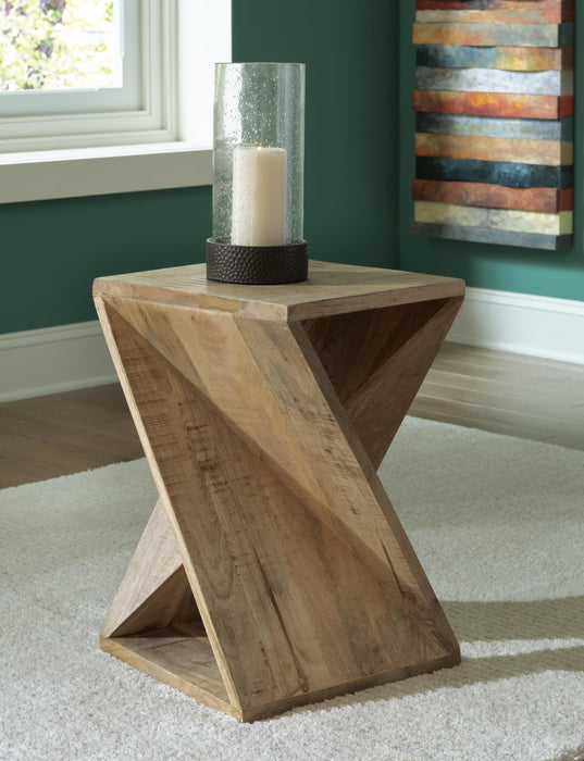 Zalemont Distressed Brown Accent Table