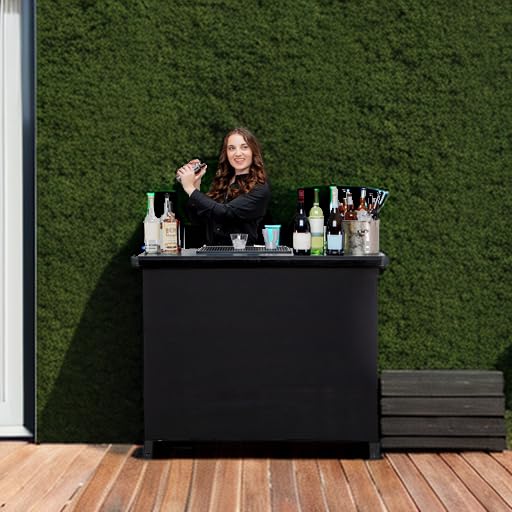 GoBar PRO Commercial Grade Portable Bar Table - Mobile Bartender Station for Events - Includes Black Skirt and Carry Case - Standard or LED, 45 x 18 x 38 - new