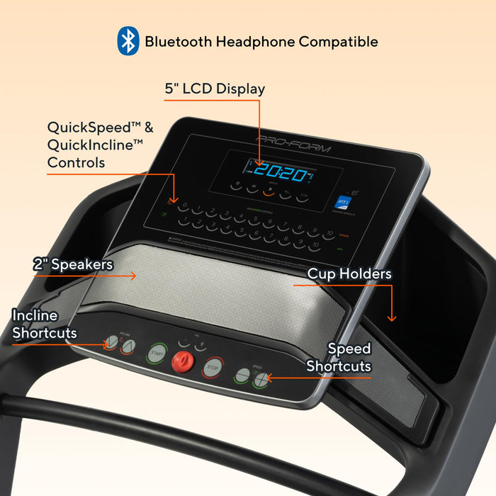 ProForm Carbon TL; Treadmill for Walking and Running with 5” Display, Built-in Tablet Holder and SpaceSaver Design - open_box