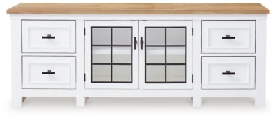 Ashbryn White/Natural Extra Large TV Stand
