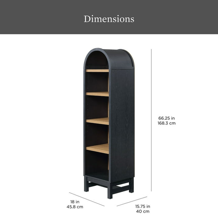 Better Homes & Gardens Juliet Narrow Arch Bookcase, Rich Black Finish - open_box