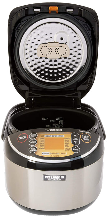 Zojirushi Pressure Induction Heating Rice Cooker & Warmer, 10 Cup, Stainless Black, Made in Japan - use_like_new
